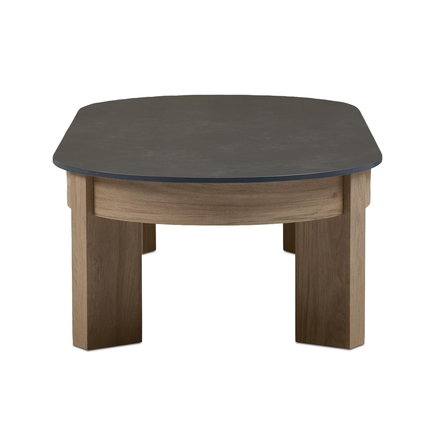 Heritage 25-in Aluminum Coffee Table in Beechwood by Lakeview Outdoor Designs - Front View - White Background thumbnail