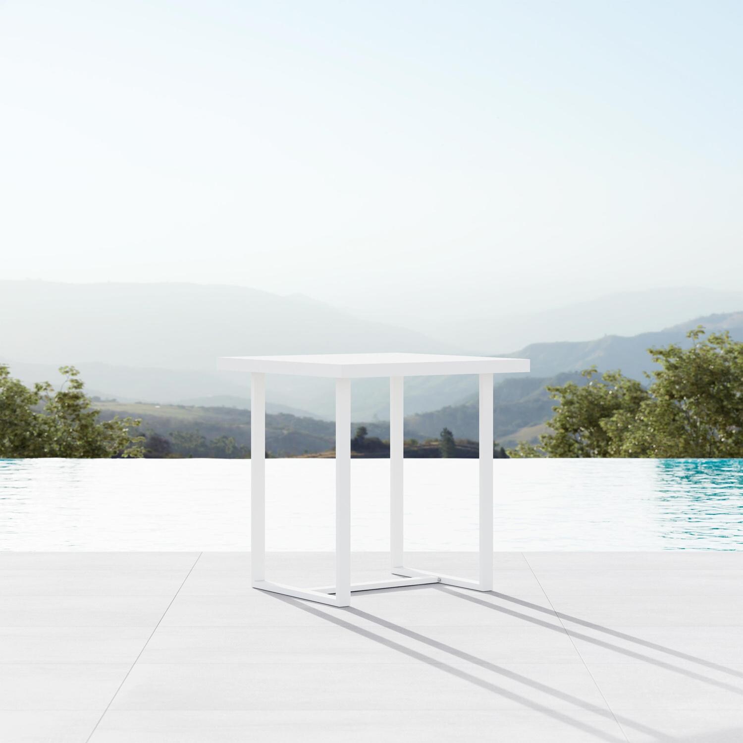 Azzurro Living Pavia 35 Inch White Aluminum Counter Table - Lifestyle thumbnail