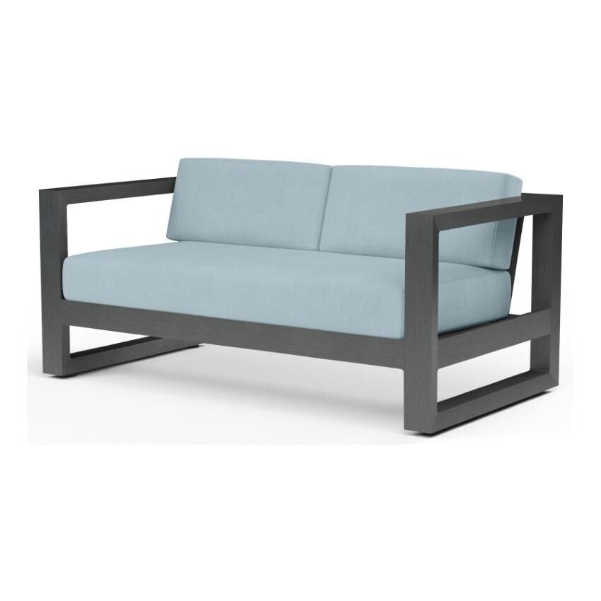 Redondo Aluminum Loveseat in Slate/Canvas Skyline by Sunset West