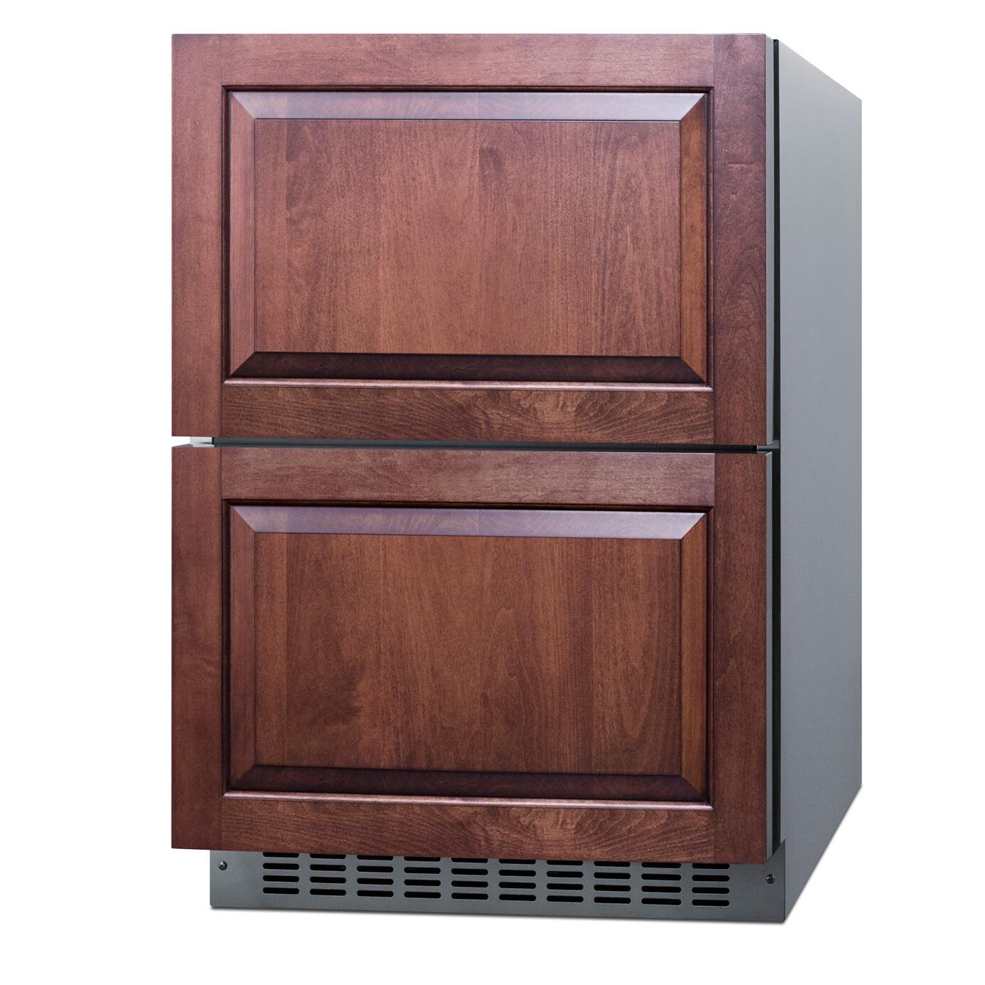 Summit ADRD241CSS 24-Inch 3.7 Cu. Ft. 2-Drawer All-Refrigerator - Custom Panel - Angled thumbnail