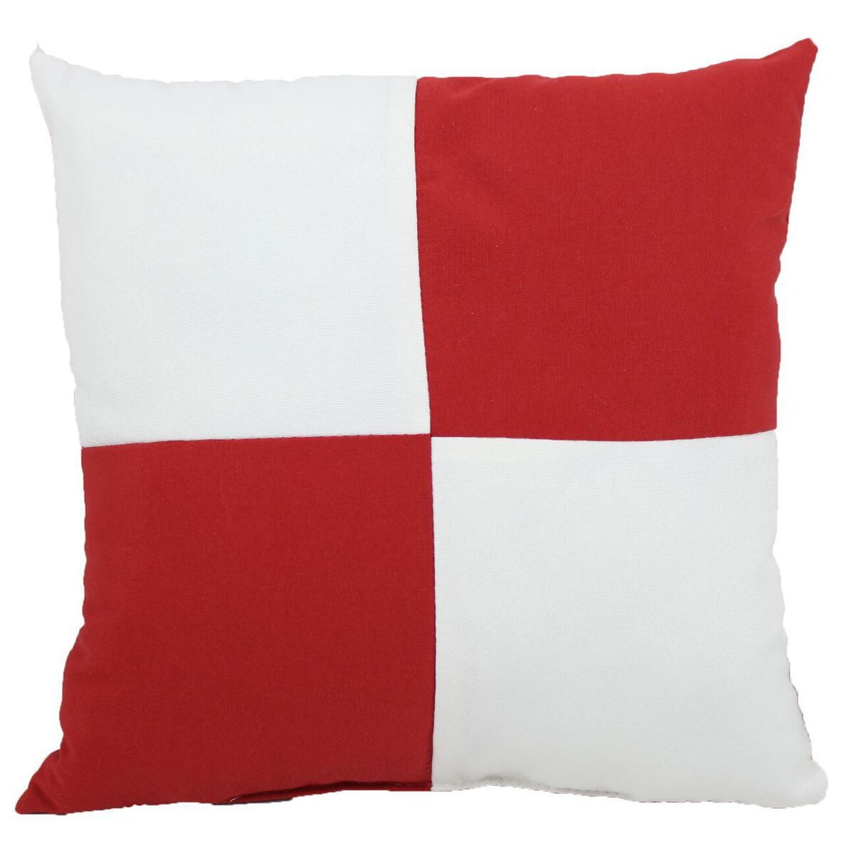 Nautical Red White Checker Outdoor Throw Pillow By Lava Pillows