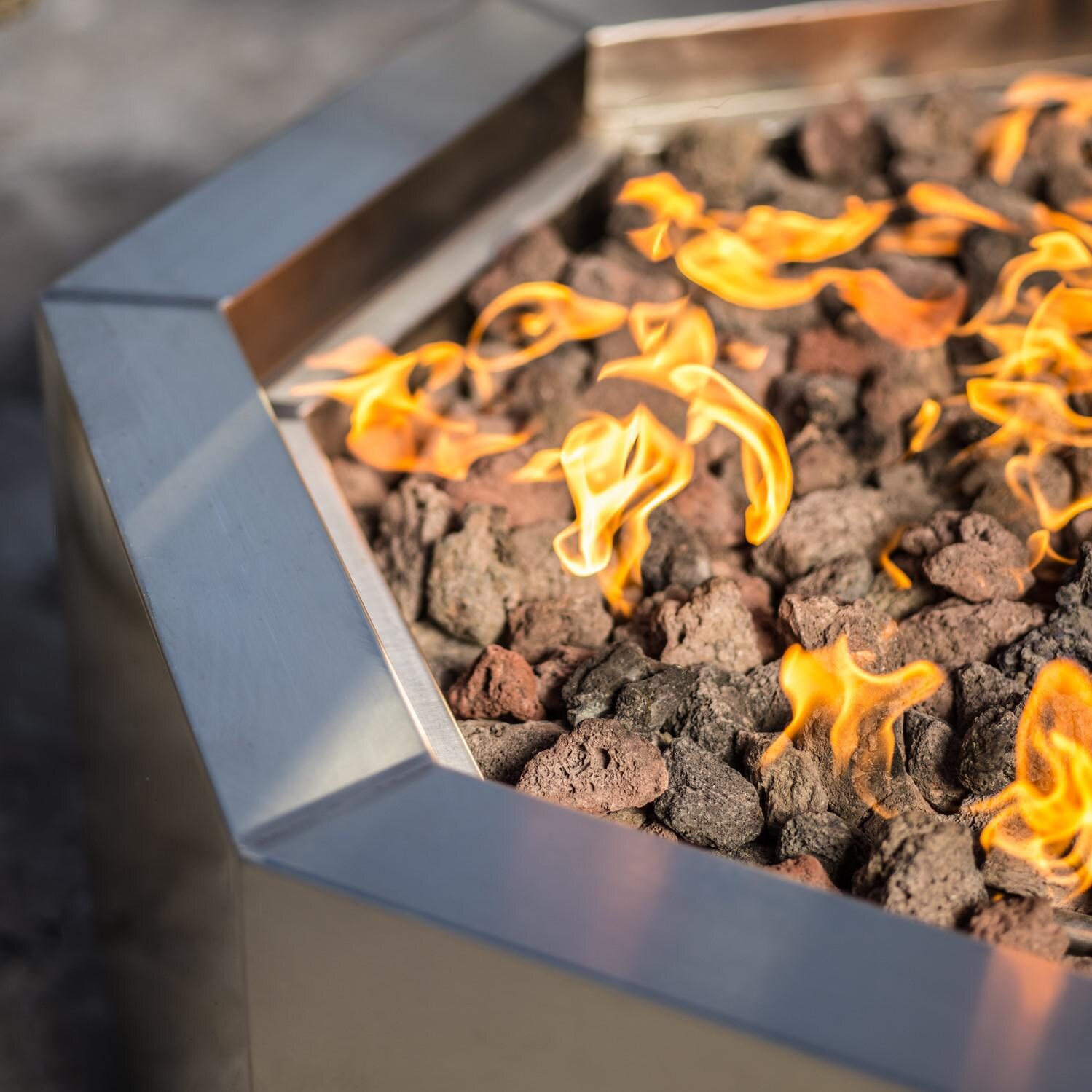 Lakeview Outdoor Designs 42-Inch Stainless Steel Octagon Fire Pit - Lifestyle - Detail thumbnail