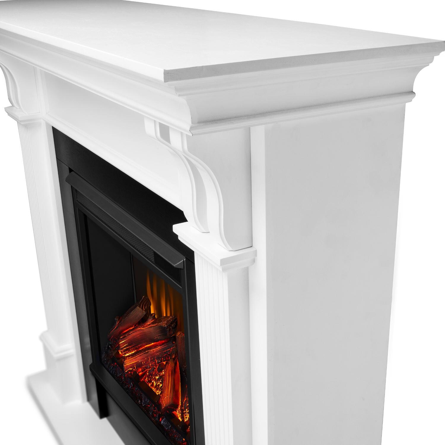 Real Flame - 7100E-W - Ashley 48-Inch Electric Fireplace With Mantel - White - Corner Detail thumbnail