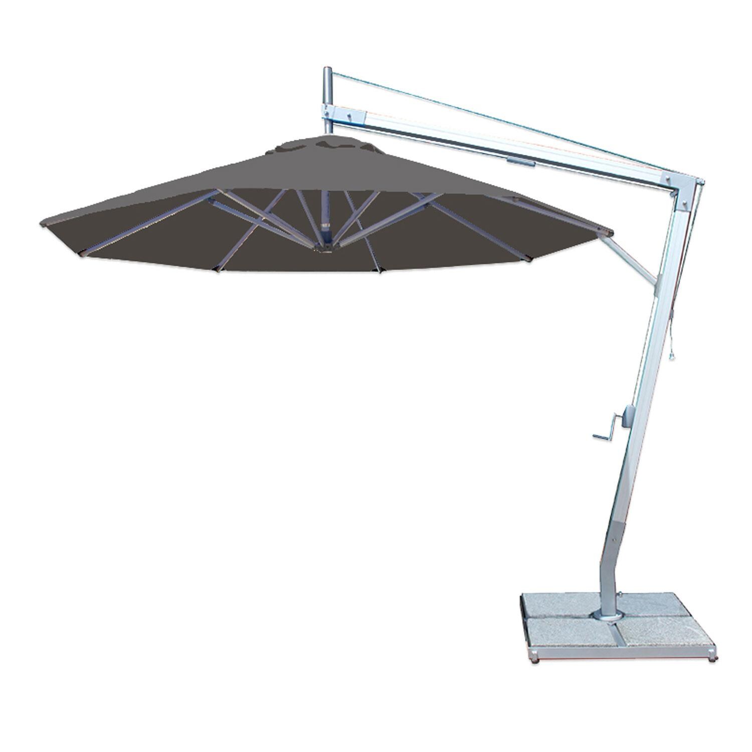 Bambrella Santa Ana 10 Ft Round Side Pole Umbrella - Grey Canopy