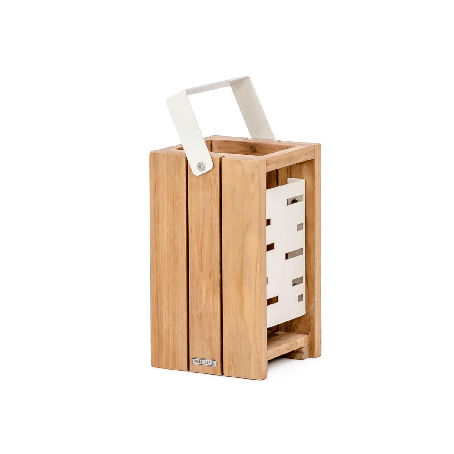 Teak + Table Relax Teak Lantern - Angled View - White Background thumbnail