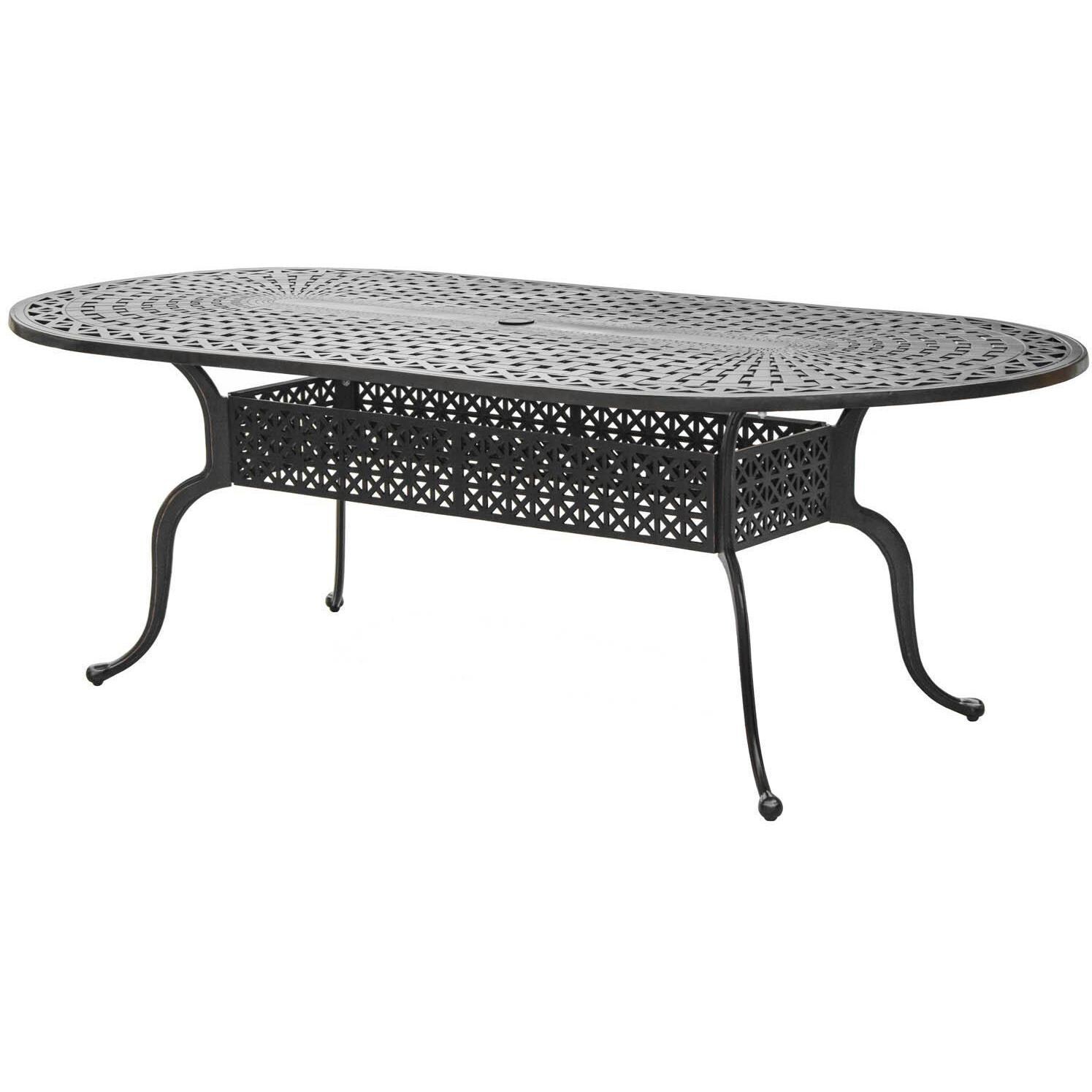 Du Monde 84 X 42 Inch Oval Cast Aluminum Outdoor Dining Table By Lakeview Outdoor Designs