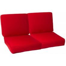 Sunbrella Canvas Jockey Red 4 Piece Medium Outdoor Replacement Loveseat Cushion Set W/ Piping By BBQGuys image