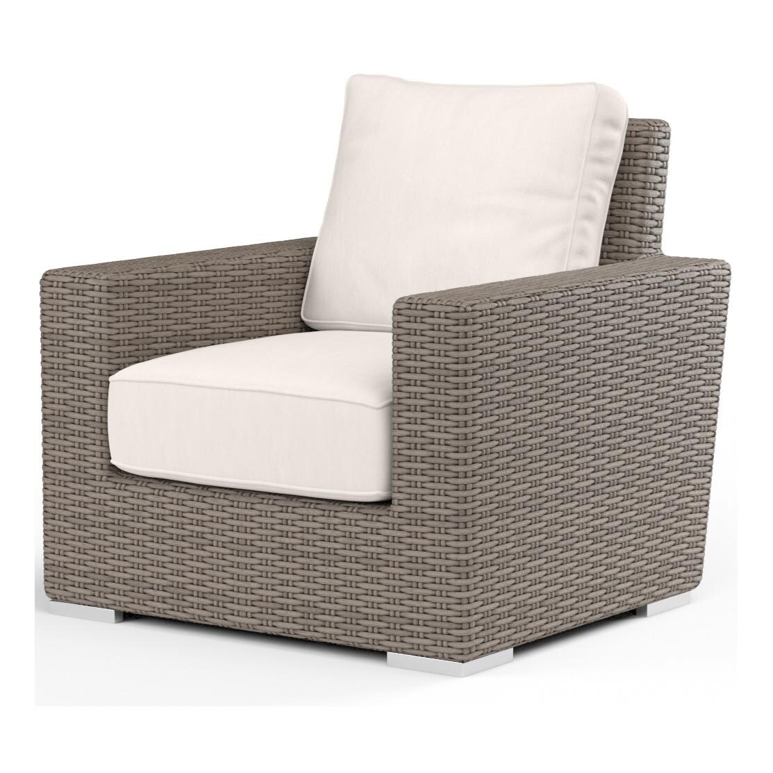 Coronado Wicker Club Chair in Driftwood/Canvas Natural by Sunset West