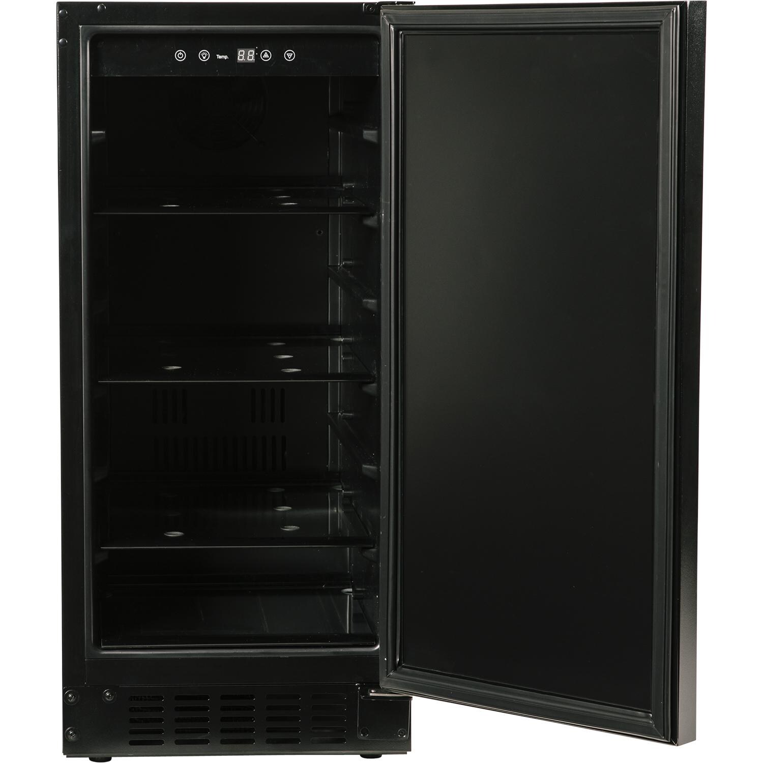 Azure 15-Inch 3 Cu. Ft. Compact Refrigerator - Custom Panel Ready - Front View W/ Door Open thumbnail