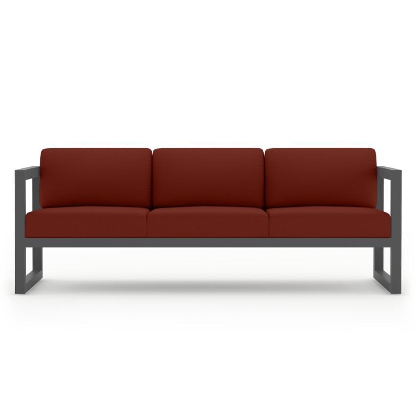 Misty Cove 3 Piece Seating Set in Slate w/Sofa & Canvas Henna Cushions by Lakeview - Sofa - White Background thumbnail