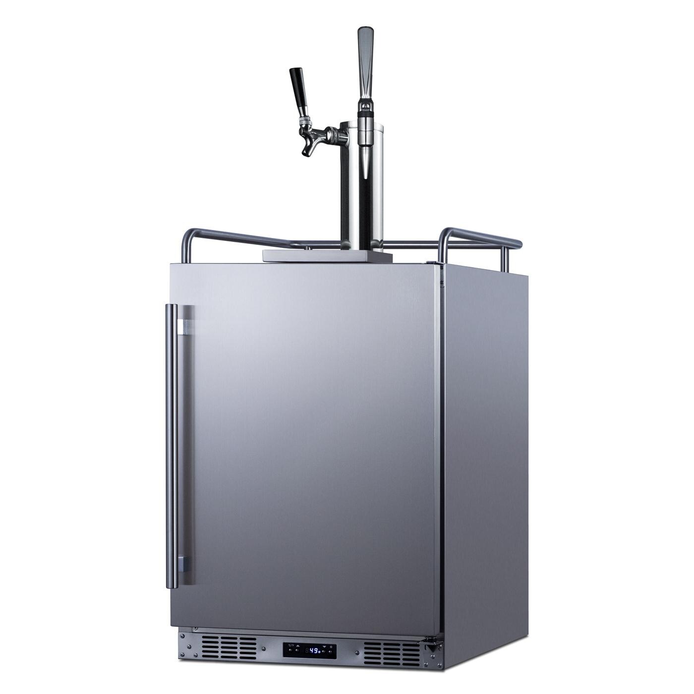 Summit SBC682CMTWIN Commercial Outdoor Rated Double Tap Cold Brew Nitro & Flat Coffee Dispenser / Kegerator - Angled thumbnail