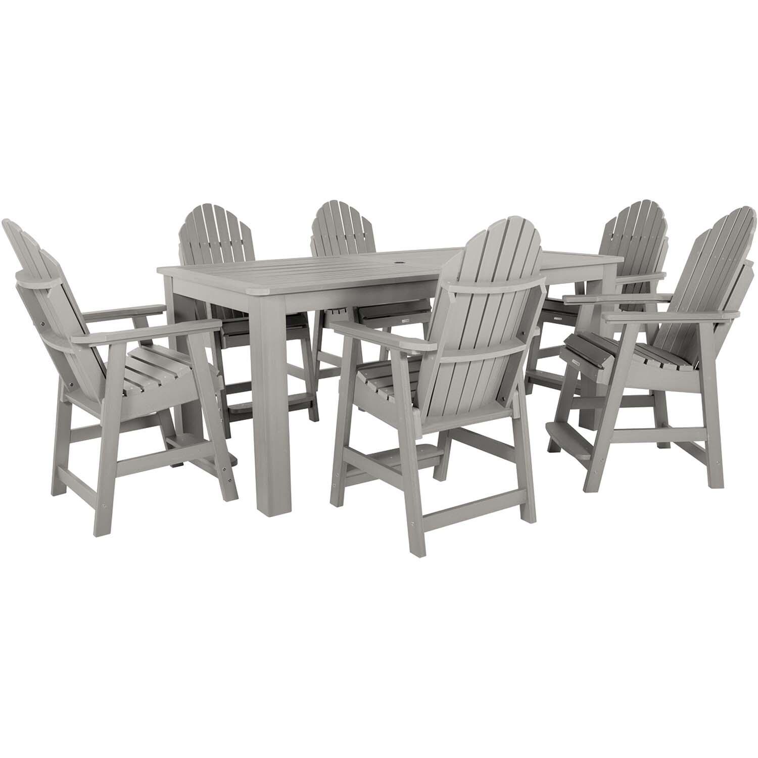 Dream Bay 7 Pc Recycled Plastic Counter Height Dining Set In Harbor Gray By Lakeview - White Background thumbnail