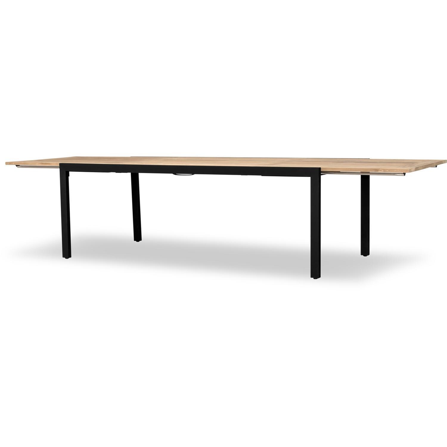 Wood Grove Reclaimed Teak Outdoor Extension Dining Table By - Angled View Extension - White Background thumbnail