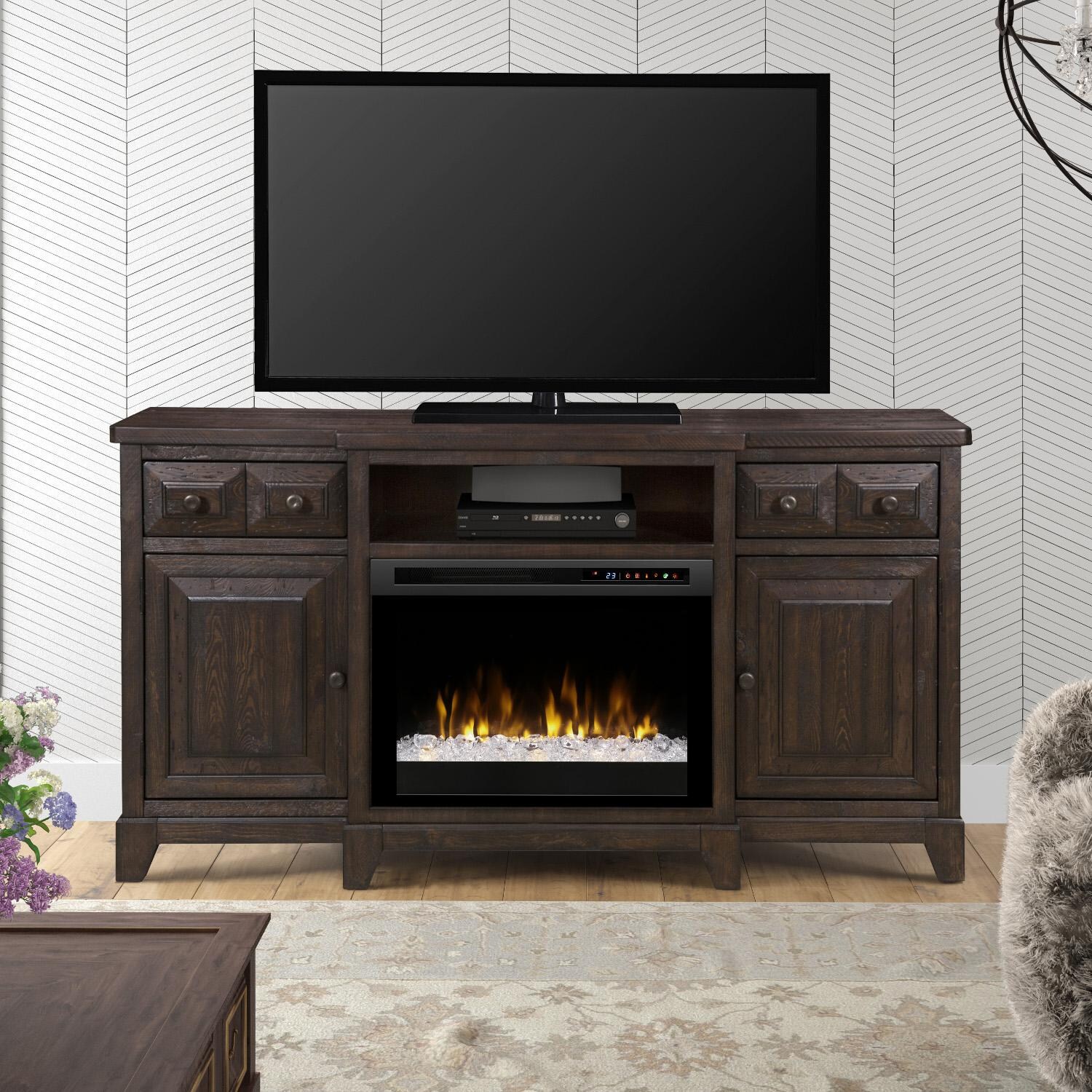 Dimplex Multi-Fire XHD Heinrich 66-Inch Electric Fireplace Media Console - Acrylic Ice Embers - Wentworth Brown - GDS26G8-1863WR - Lifestyle thumbnail