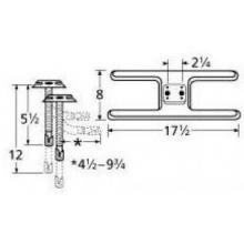 Stainless Steel H Twin, Centered, 2.25 Inch Offset Burner 10902-72401 image
