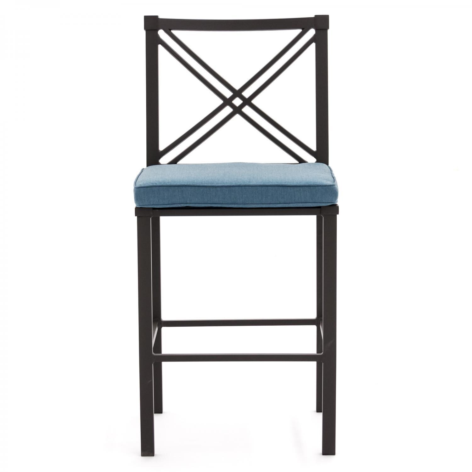 Audubon Aluminum Armless Patio Bar Stool By Lakeview Outdoor Designs - Cast Lagoon Front View thumbnail