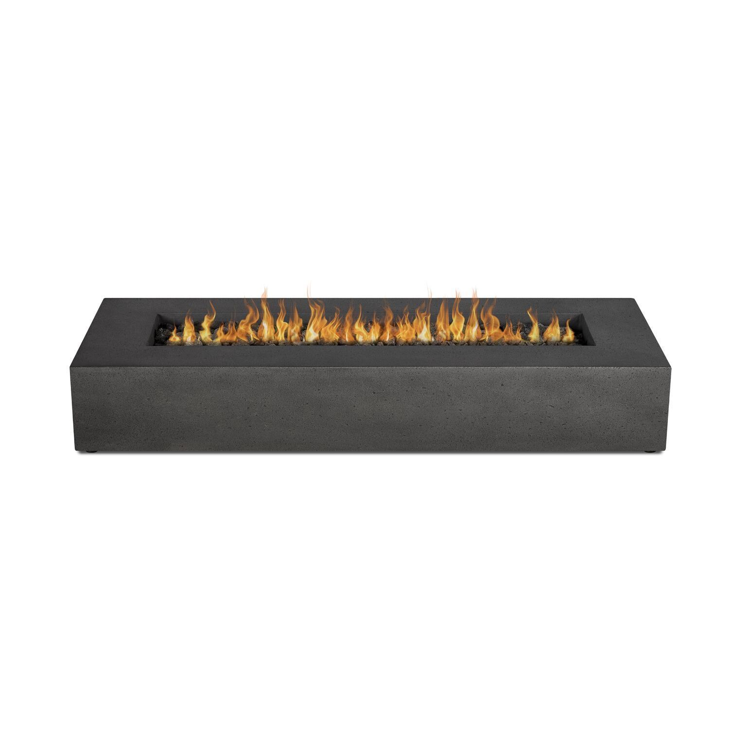Hillview Bay 2713LP-CBN 72 Inch Rectangular Glass Fiber Reinforced Concrete Propane Fire Pit Table in Carbon by BBQGuys Signature - Top View - White Background thumbnail