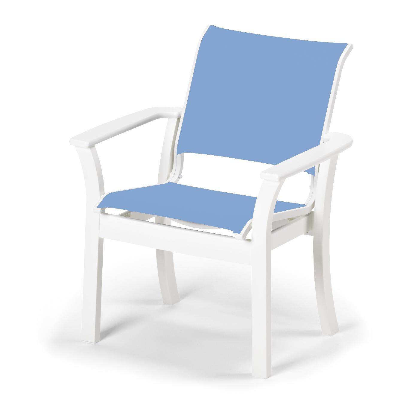 Leeward MGP Stacking Patio Cafe Chair With Sling Seating By Telescope Casual - Textured Snow/Sky thumbnail