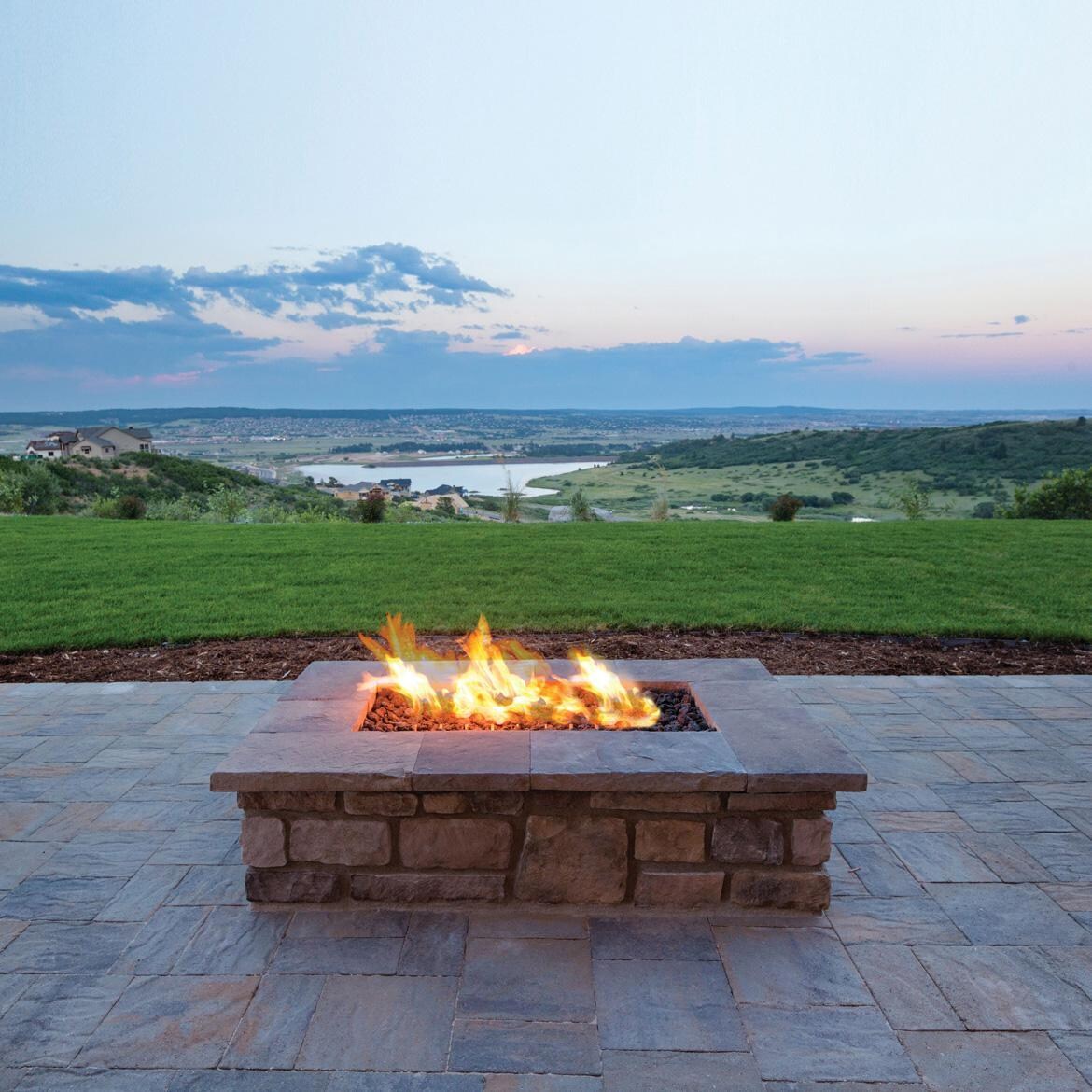 Warming Trends FS4848 Square 48 Inch Natural Gas Ready To Finish Fire Pit Kit - Ready-to-Finish Rectangle Shape Shown thumbnail