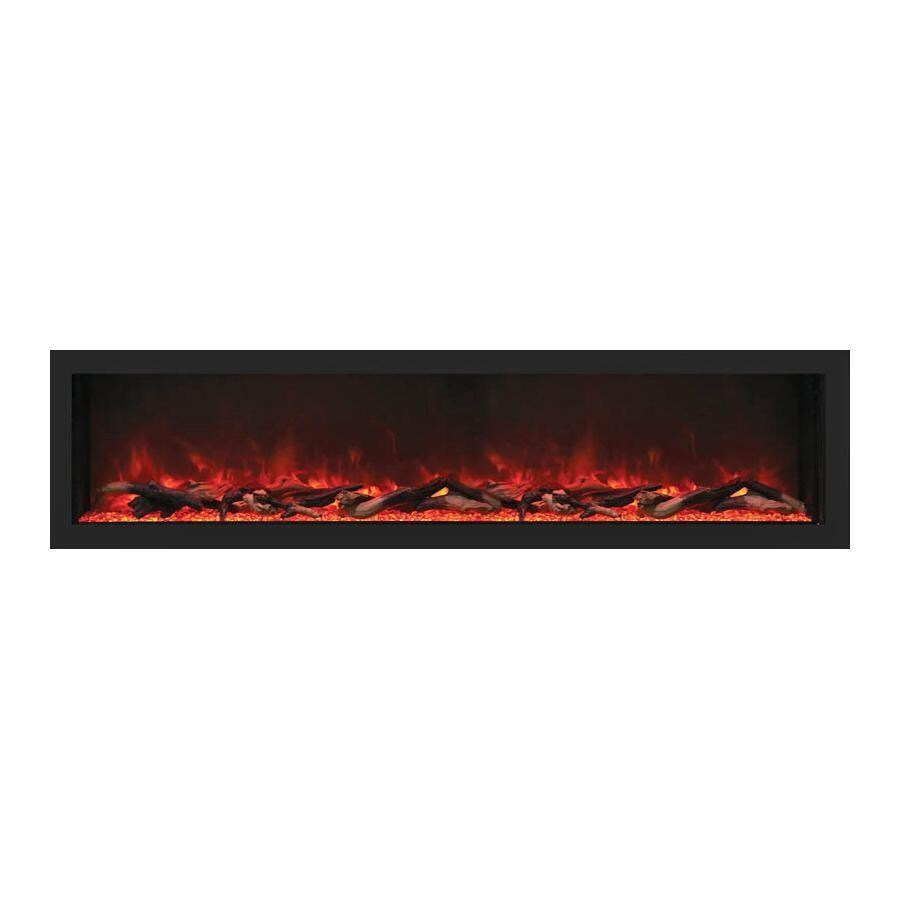 Remii 65-inch Built In Deep Electric Fireplace - Orange Logs - White Background