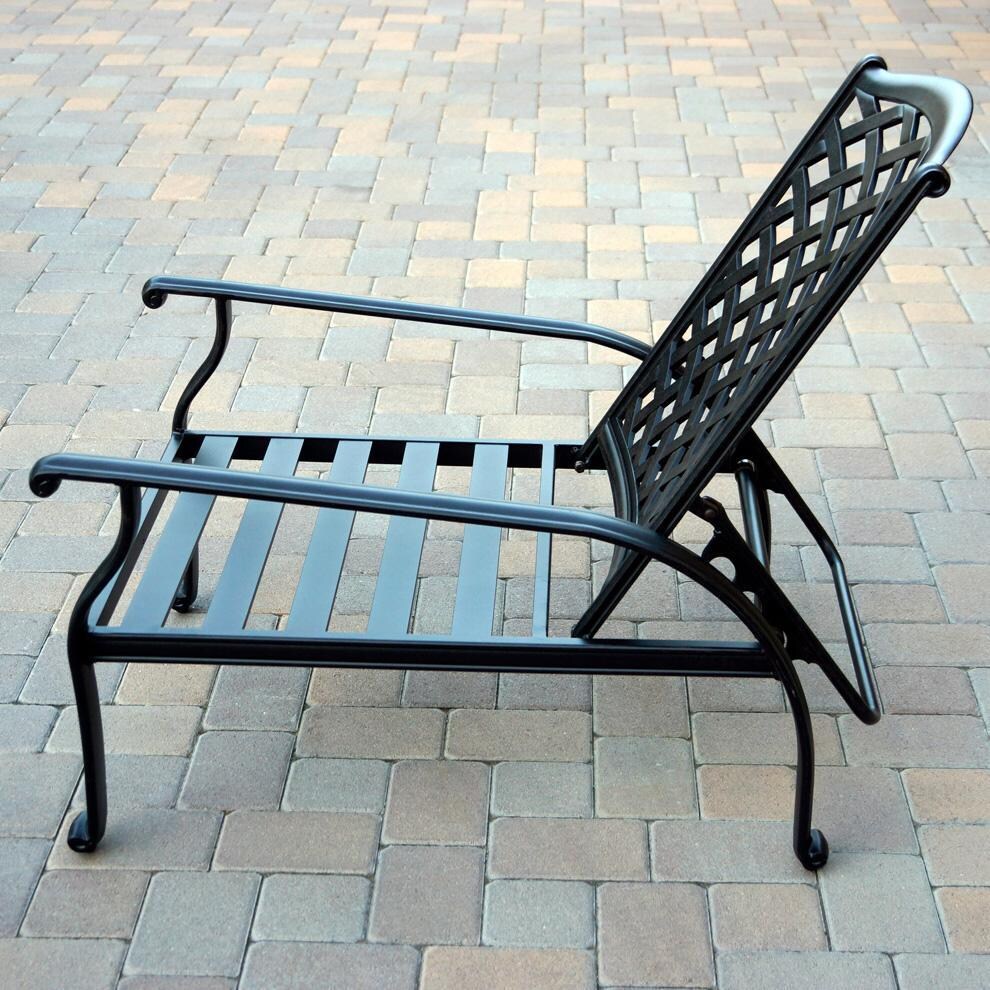 Darlee Nassau 3-Piece Patio Adjustable Club Chair Conversation Set with 21 Inch Square Ice Bucket End Table - Chair Up - Lifestyle thumbnail