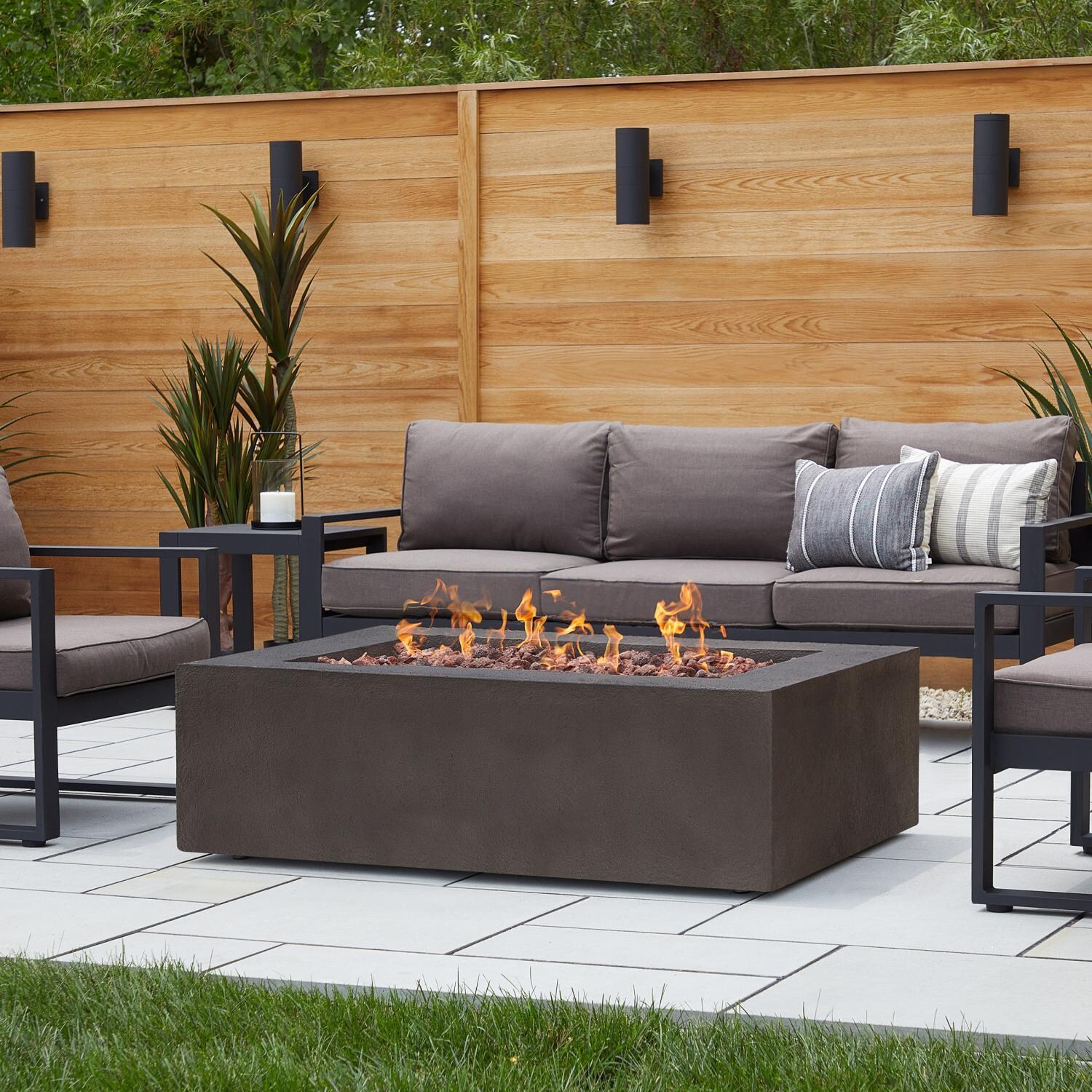 Lakeview Villa Flora 50-Inch Rectangle Natural Gas Fire Pit Table - Kodiak Brown - SC-9750NG-KB image