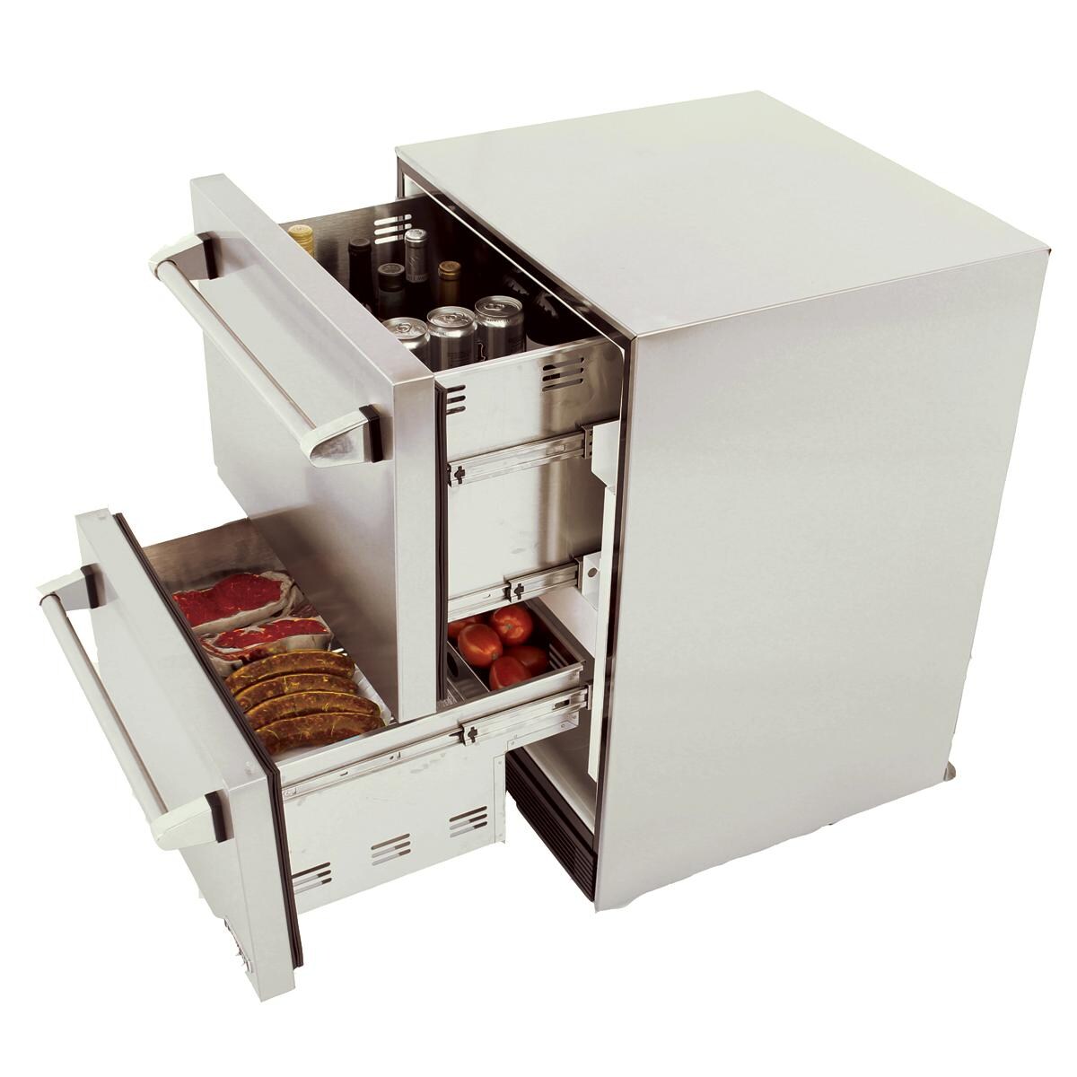 Luxor 24-Inch 4.5 Cu. Ft. Outdoor Refrigerator Drawers - Open View thumbnail