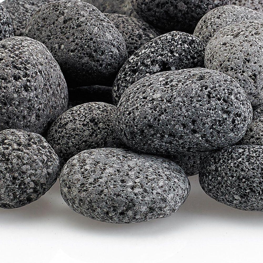 BBQGuys Signature LAVAST-S-20 Small Gray Tumbled Lava Stone - Close-Up thumbnail