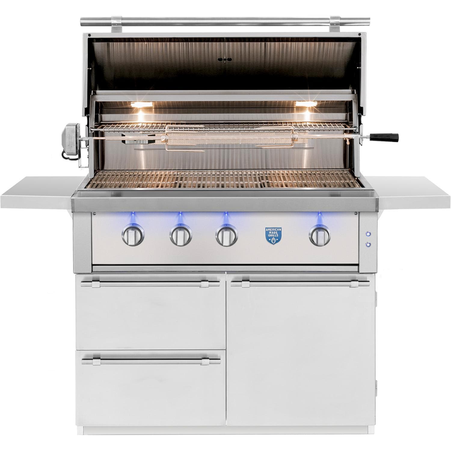 American Made Grills Estate 42-Inch Freestanding Grill ESTFS42-NG - Natural Gas - Lid Open - White Background thumbnail