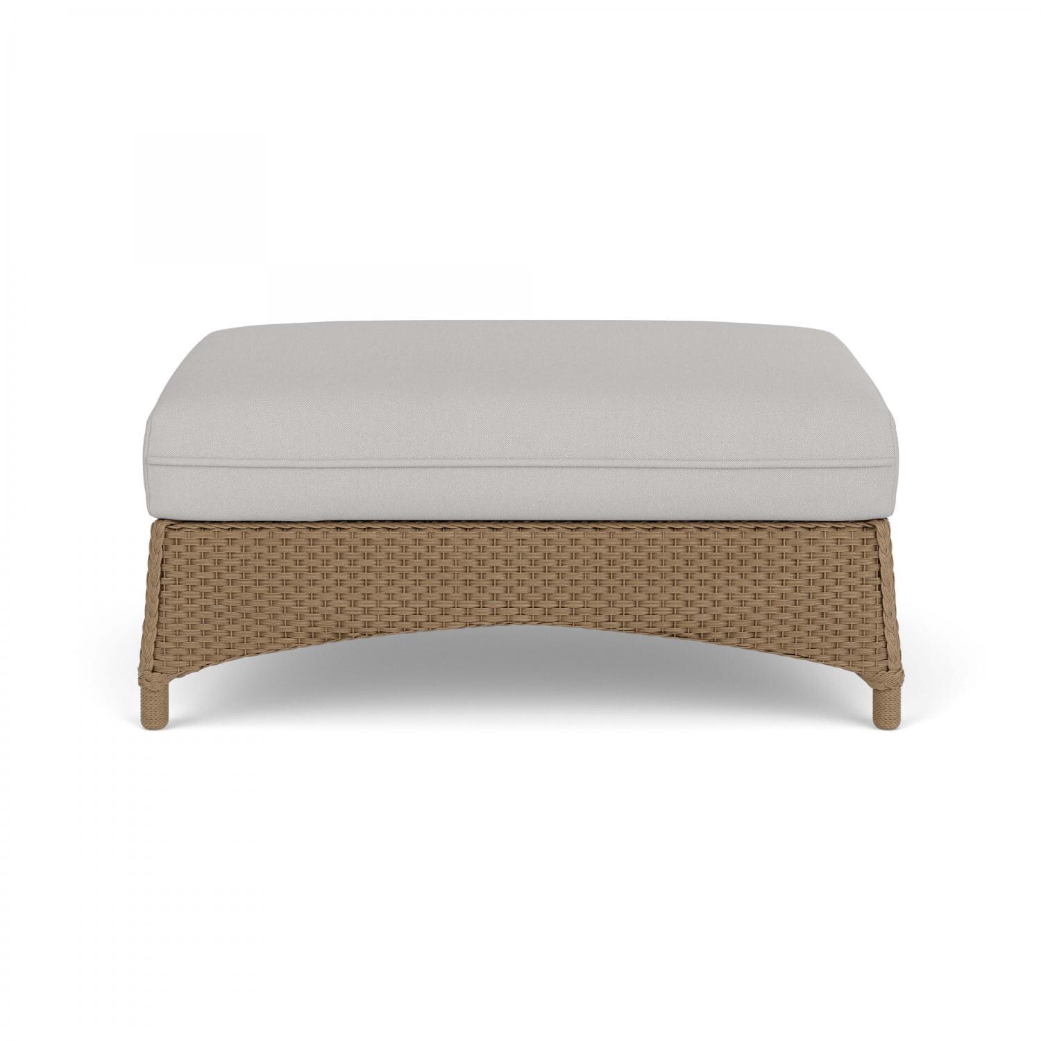 Mandalay Large Wicker Ottoman in Fawn/Tundra Dove By Lloyd Flanders