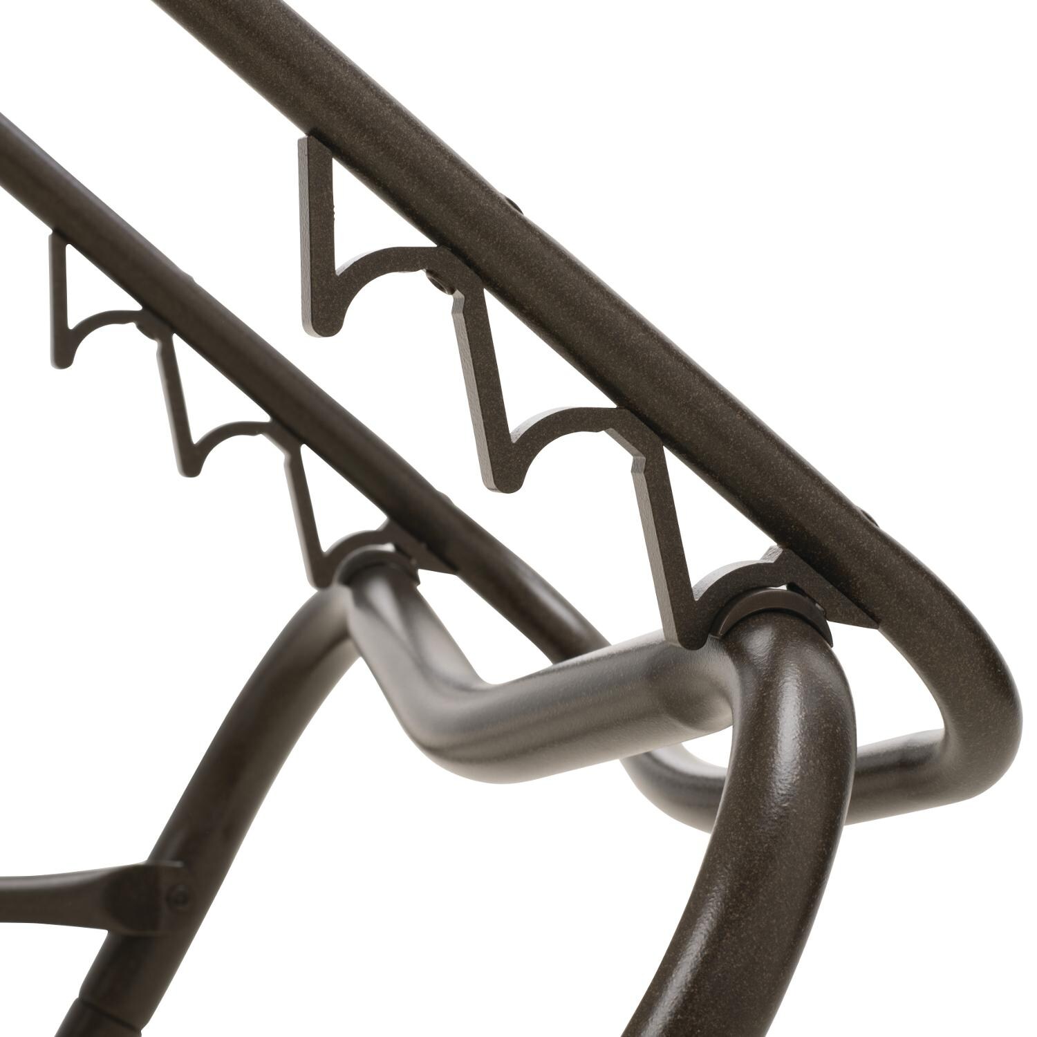 Gardenella Sling Four-Position Lay Flat Stacking Armless Chaise - Adjustment Bar - Textured Aged Bronze/Natural thumbnail