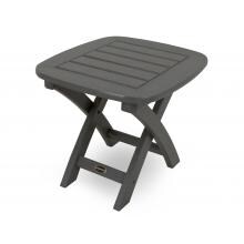 Nautical Slate Gray Recycled Plastic Wood 21 X 18 Inch Rectangular Patio End Table By POLYWOOD