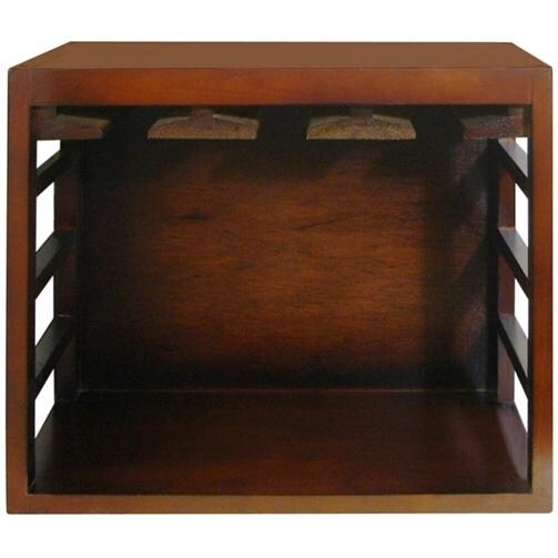 Vinotemp EP-STACK12G Stackable Wood Wineglass Rack Front View