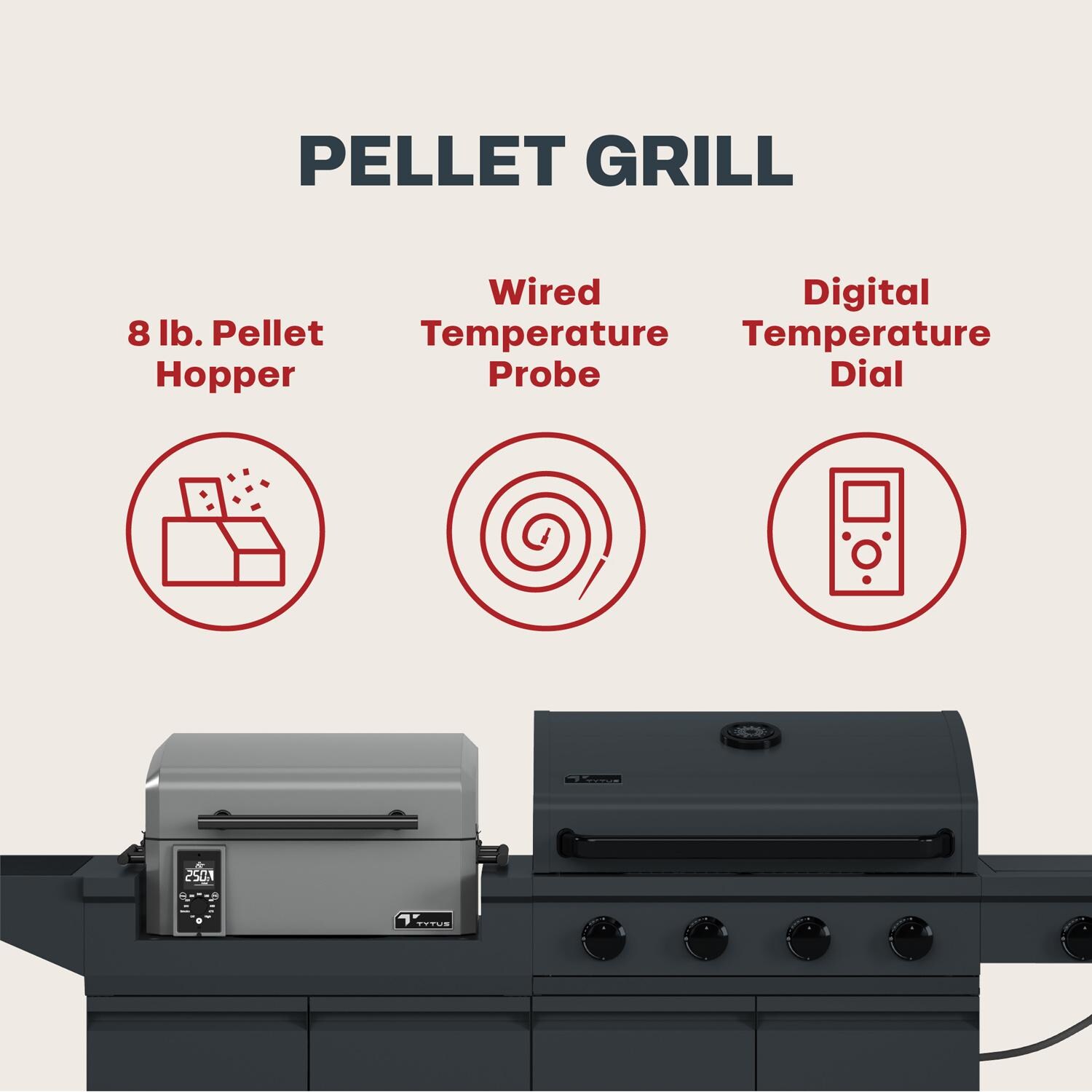 TYTUS TDT-BUN-055 Modular Duo w/ 4-Burner Gas Grill & Pellet Grill - Pellet Grill Features 2 - Detail thumbnail