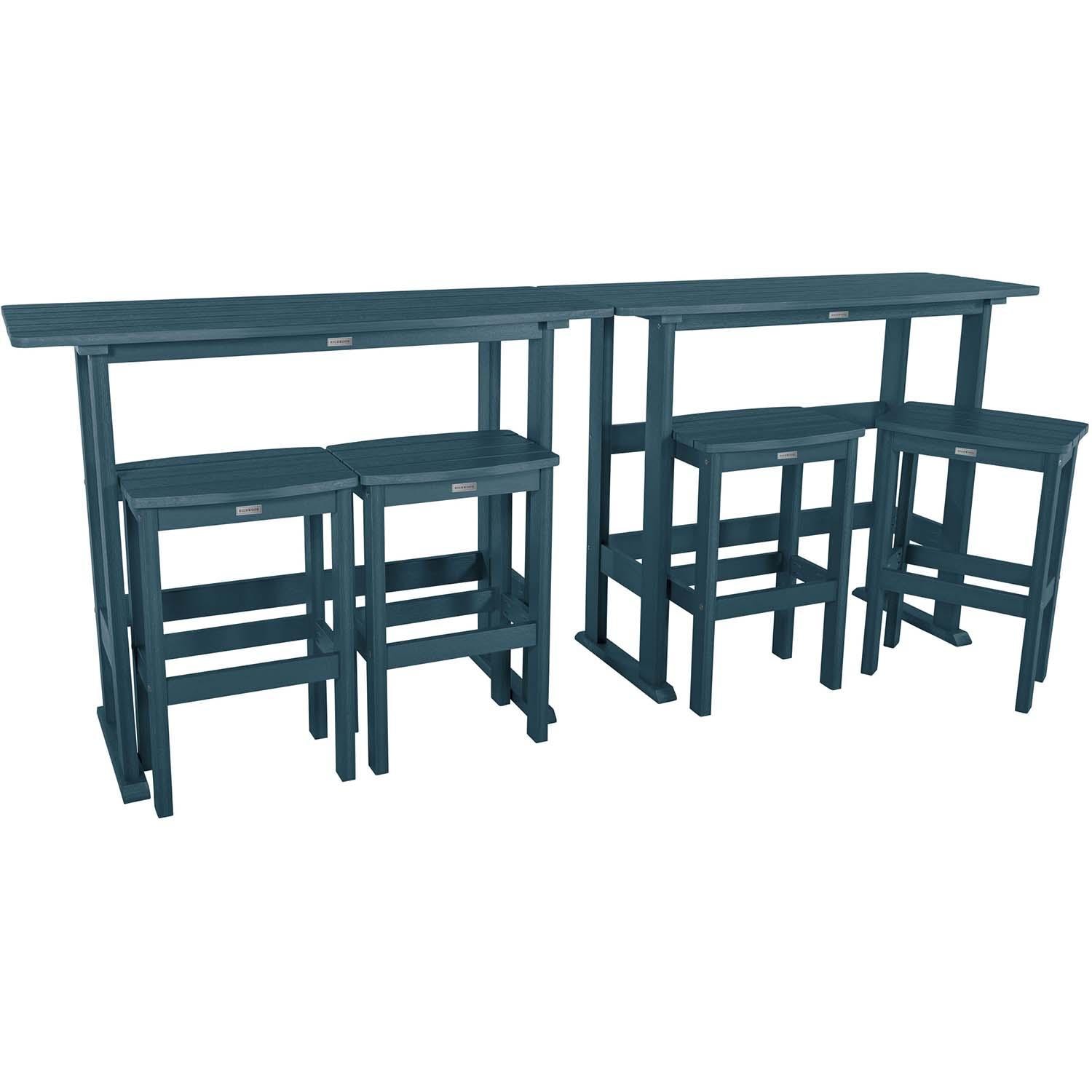 Hart Lane 6 Pc Recycled Plastic Bar Height Dining Set in Federal Blue By Lakeview Outdoor Designs - White Background thumbnail