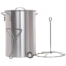 Cajun Classic 28-Quart Aluminum Turkey Fry Pot Set With Turkey Rack, Lifter & Thermometer - GL10145A image