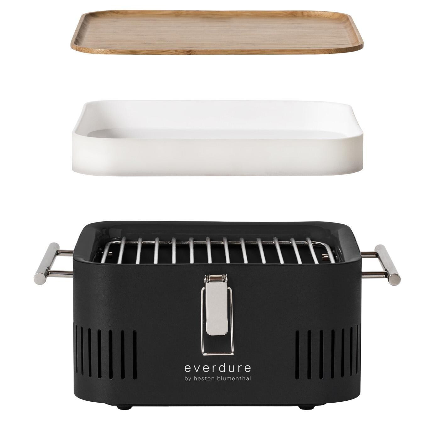 Everdure HBCUBEBUS Everdure CUBE 17-in Portable Charcoal Grill - Black - HBCUBEBUS - Components - White Background thumbnail