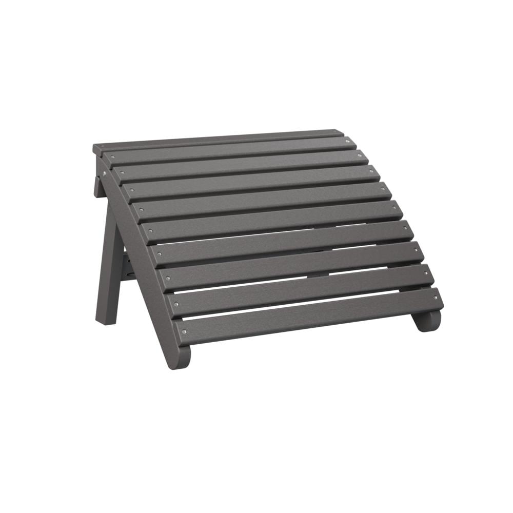Recycled Plastic Folding Adirondack Ottoman in Smoke Gray by Berlin Gardens
