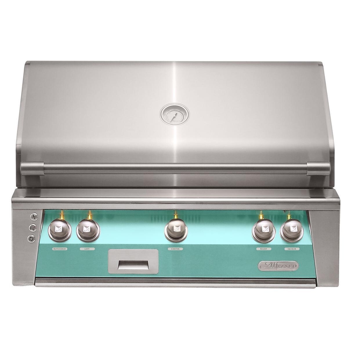 Alfresco ALXE 36-Inch Built-In Propane Grill With Rotisserie in Light Green - ALXE-36-LP-S6027