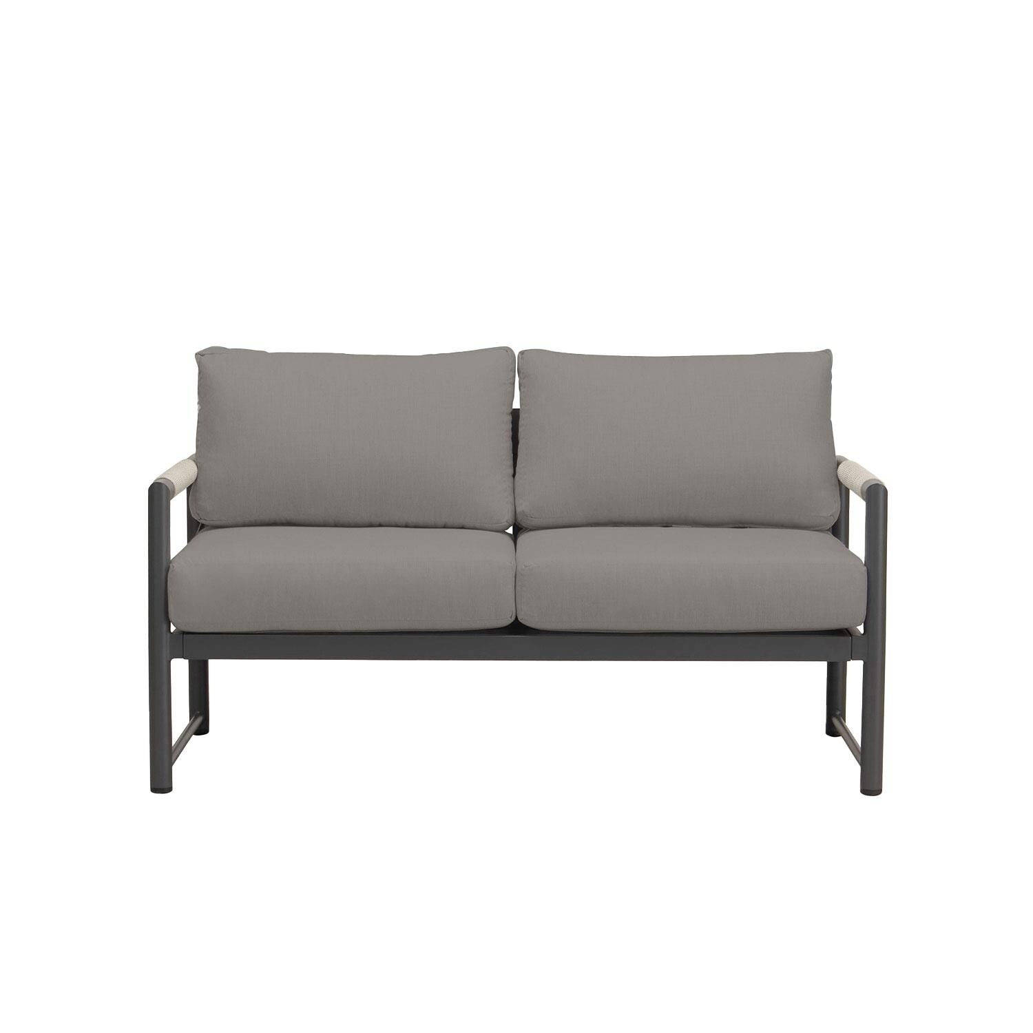 Lakeview AVEBAY-SL-PG-SET143-CC Avenue Bay Slate/Pebble Gray 3 Pc Sofa Loveseat Set - Canvas Charcoal - Loveseat - White Background thumbnail