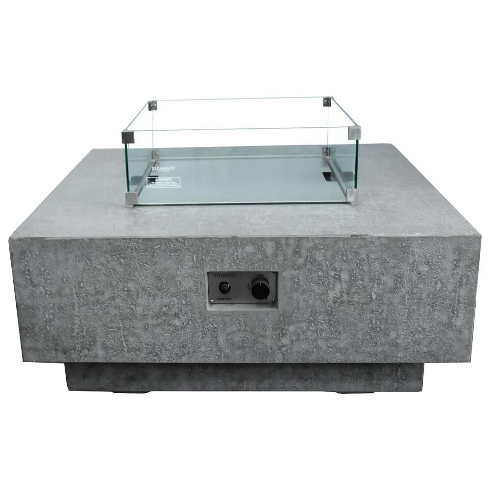 Elementi OFG103-WS Manhattan 24 Inch Square Glass Wind Screen - In Use - White Background thumbnail