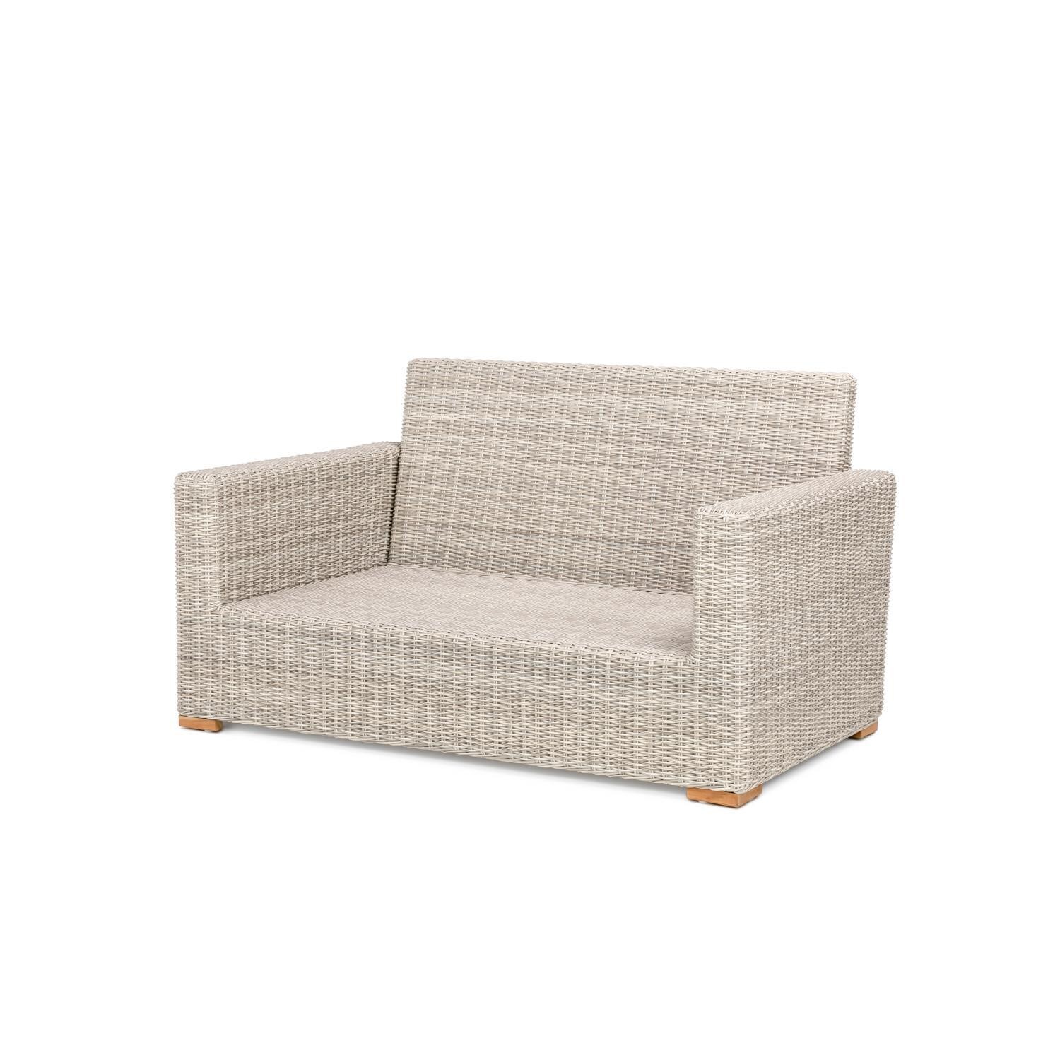Teak + Table Oyster Bay Loveseat in Granite - Frame - White Background thumbnail