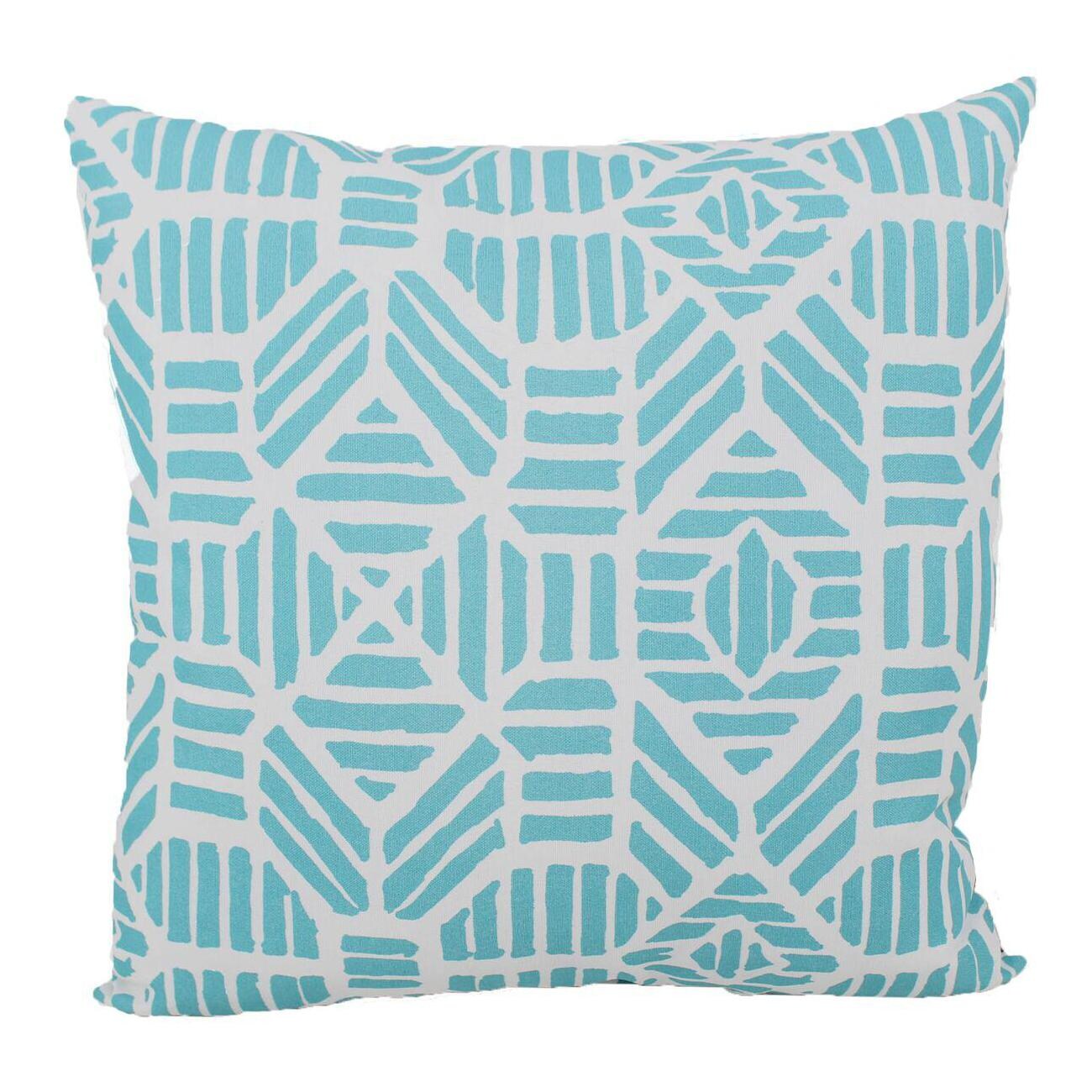 Turquoise Tribal Outdoor Throw Pillow By Lava Pillows - 18 X 18