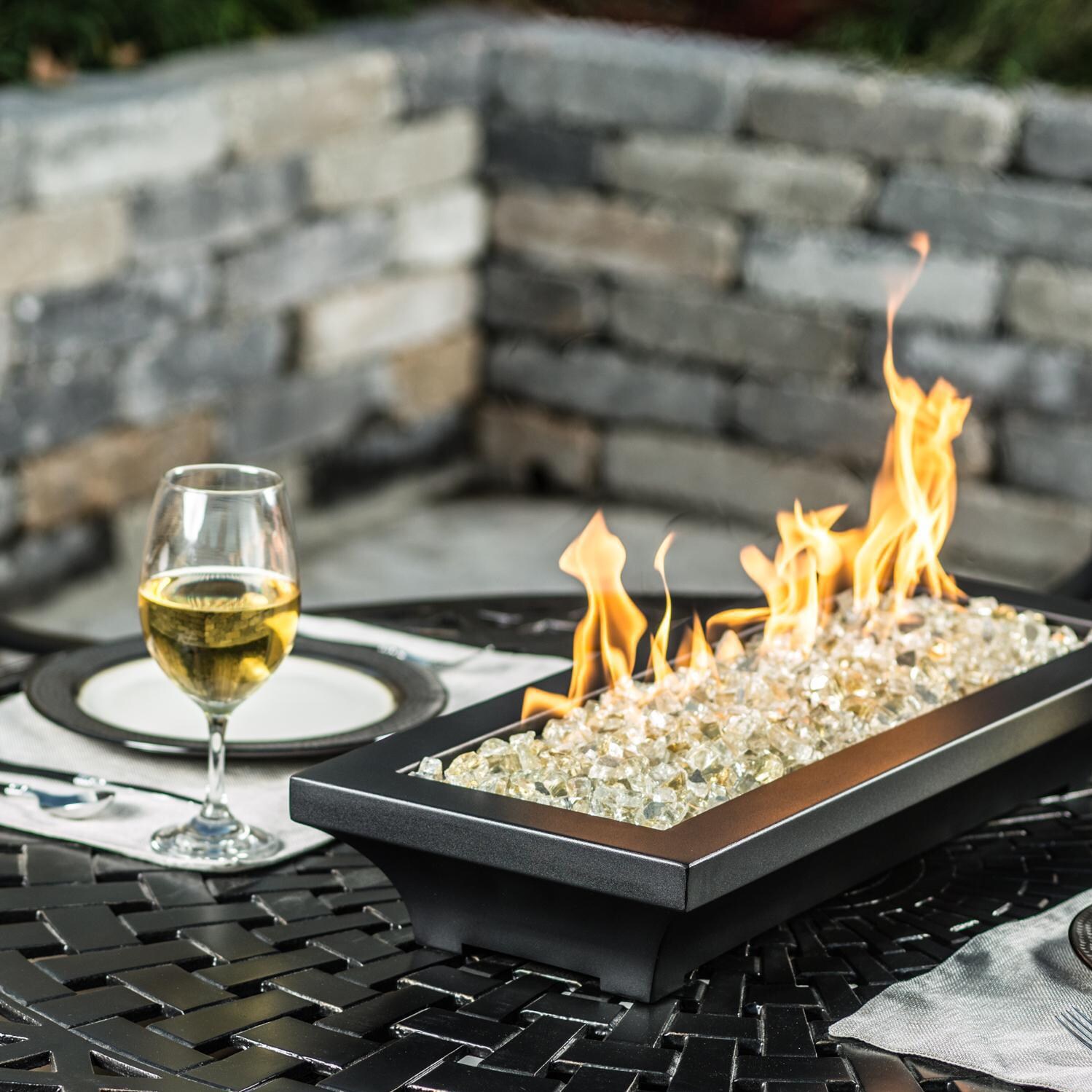 Lakeview Outdoor Designs Lavelle 18Inch TableTop Natural Gas Fire Pit Black BBQGuys