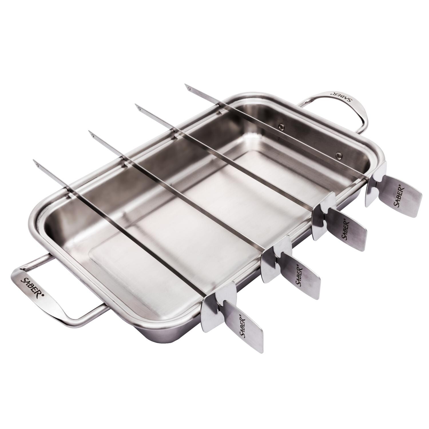 Saber EZ Grilling System Set - Skewer Set On Roasting Pan thumbnail