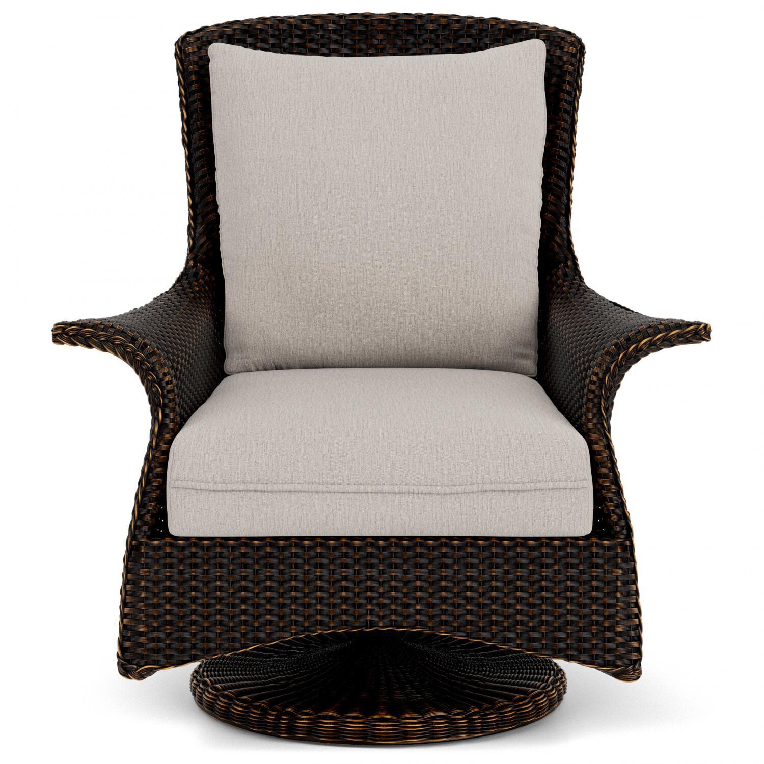 Mandalay Lloyd Loom Swivel Rocker Club Chair in Mink/Remy Cloud by Lloyd Flanders
