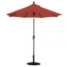 Galtech 7.5 Ft. Octagonal Aluminum Patio Market Umbrella W/ Crank Lift And Deluxe Auto Tilt - Antique Bronze Frame W/ Sunbrella Canvas Henna Canopy image