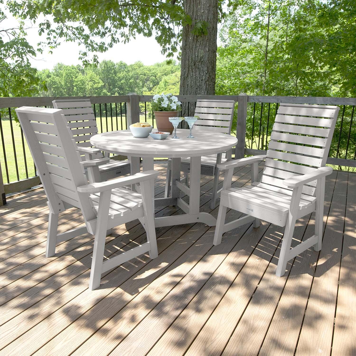 Elm Pointe 5 Pc Recycled Plastic Dining Set in White by Lakeview Outdoor Designs - Lifestyle thumbnail