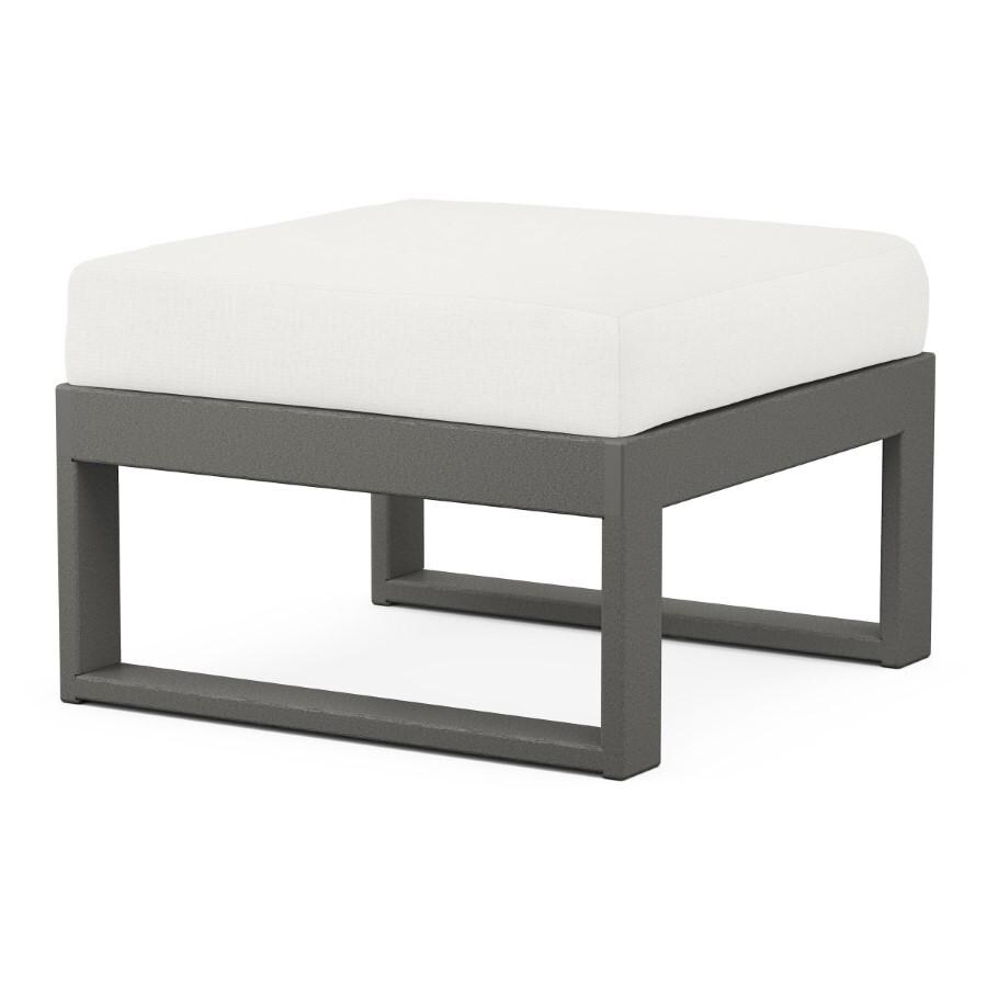 POLYWOOD Modular Ottoman in Slate Grey / Natural Linen - Back thumbnail