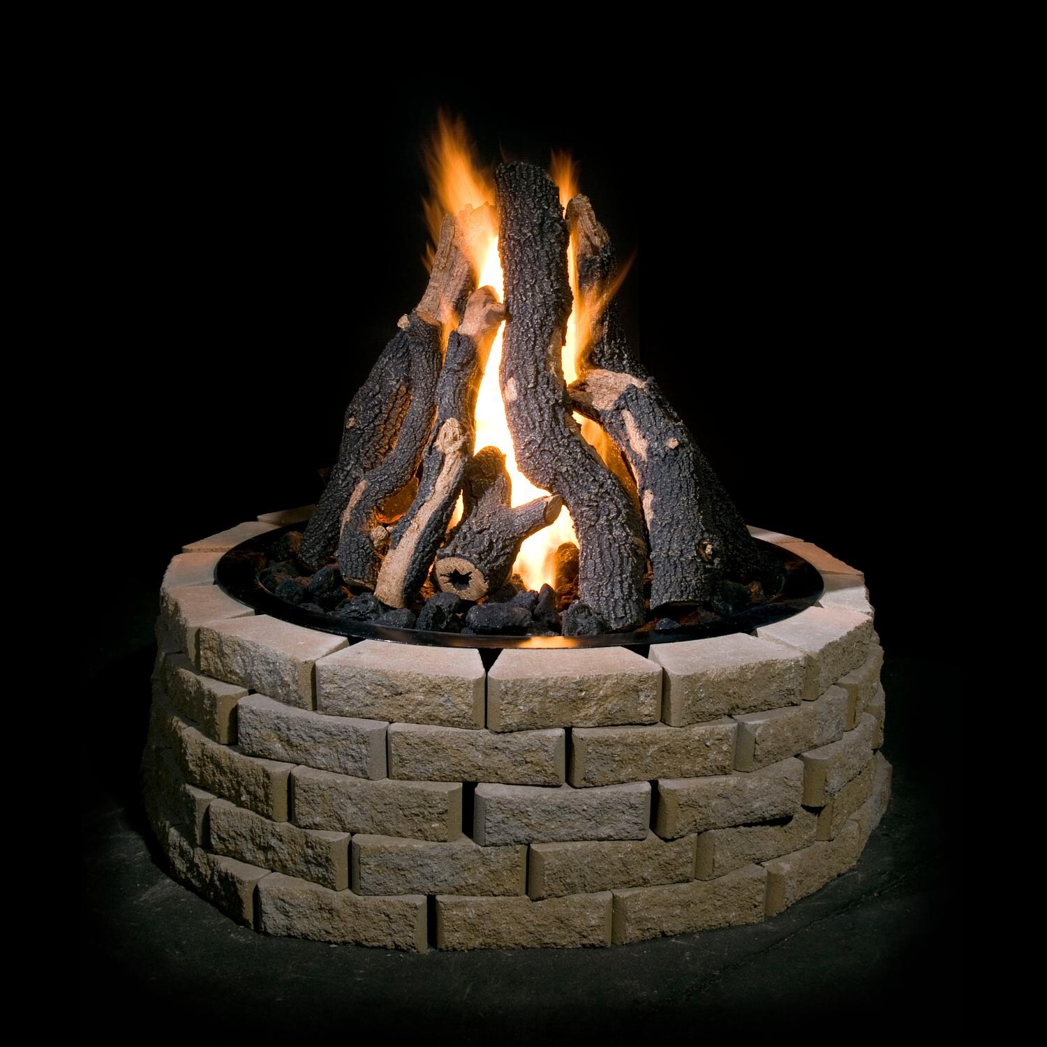 Golden Blount 36-Inch Grand Fire Pit Kit w/ Logs & Lava Rock thumbnail